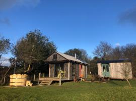 Sky View Shepherd's Huts with Woodburning Hot Tub，位于雷德鲁斯的酒店