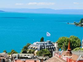 La plus belle vue du lac Léman, pansion sa uslugom doručka u gradu Montre