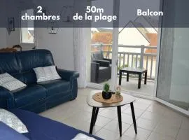 Appartement spacieux avec balcon - à 50m de la plage