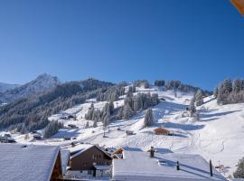 Chuenislodge2- zwei Balkone, gemütlicher Kamin, top Aussicht，位于阿德尔博登的酒店