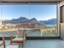 IMPERIAL of LUGANO 3 with a lake view behind the station and 10 min from the lake of Lugano