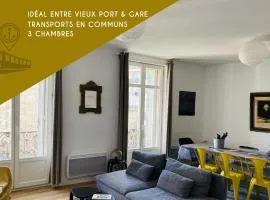 Magnifique Appartement T4 90 M2 très bien situé 2 min Vieux port et Gare St Charles