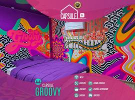 Capsule Groovy-Jacuzzi-Sauna-Billard-Netflix- Nintendo Switch & Jeux، فندق في مون