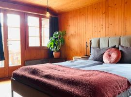 Lovely & great equipped wooden Alp Chalet flat, hotel Kanderstegben