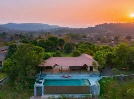 StayVista's Basalt - with Mountain Views, Infinity Pool, Vintage Interiors, and Games Room