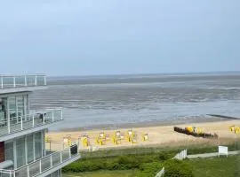 Traumhafte Ferienwohnung - direkter Meerblick - 50m zum Strand in Cuxhaven Duhnen in 1A Lage im Haus Seehütte