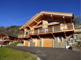 Chalet Neuf au Calme pour 10 Pers. avec Salle de Jeux, Balcon et Mezzanine - FR-1-458-179, Hotel in Le Grand-Bornand