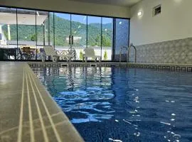 Luxury Milan Mountain Ponoramic Villa, indoor heated pool and jacuzzi with mountain view