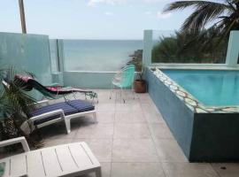 Casa Rosa 2 bedroom beach fronted home with private pool, hotel din Chelem