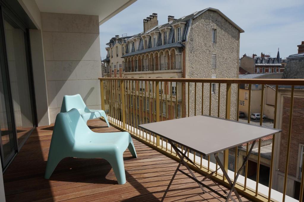 Balkón nebo terasa v ubytování Appartement Forum Reims