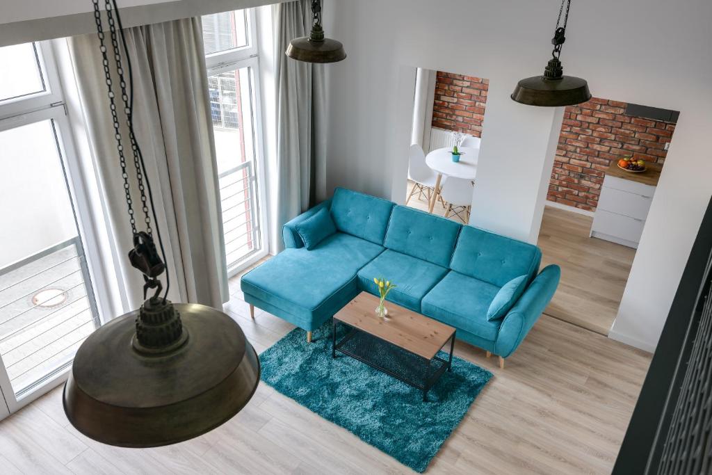 Svetainės erdvė apgyvendinimo įstaigoje Easy Apartments Wrocław