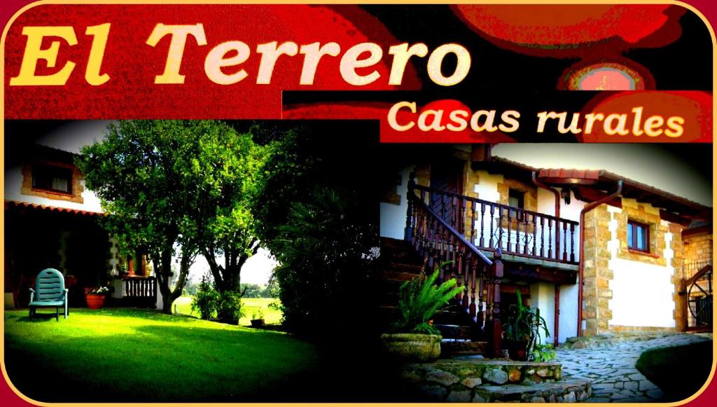 ein Schild mit der Aufschrift el ferriero casas rumpos in der Unterkunft El Terrero in Lamadrid