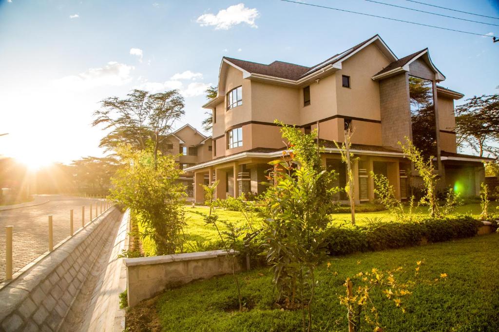 A garden outside Lake Naivasha Resort