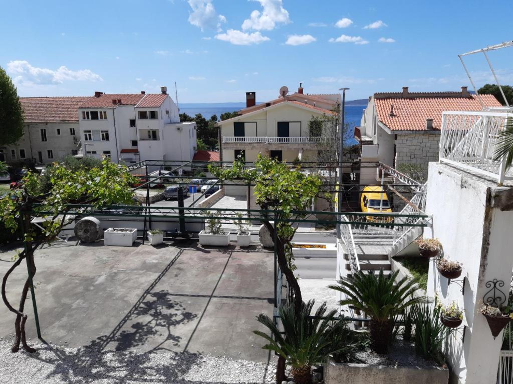 a view from the balcony of a apartment building at Apartments Kule in Brela