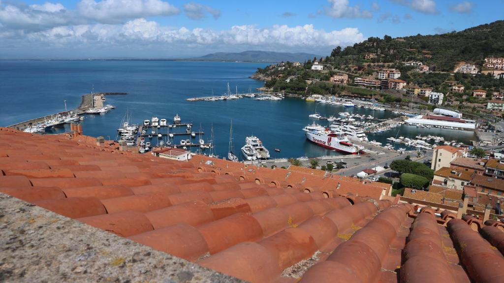 vista su un porto con barche in acqua di La casa di Elba e Mario a Porto Santo Stefano