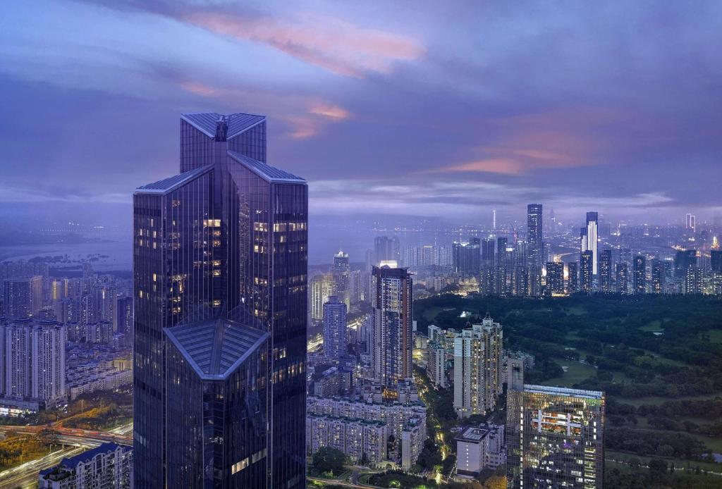 Uma visão geral de Shenzhen ou uma vista da cidade tirada do hotel