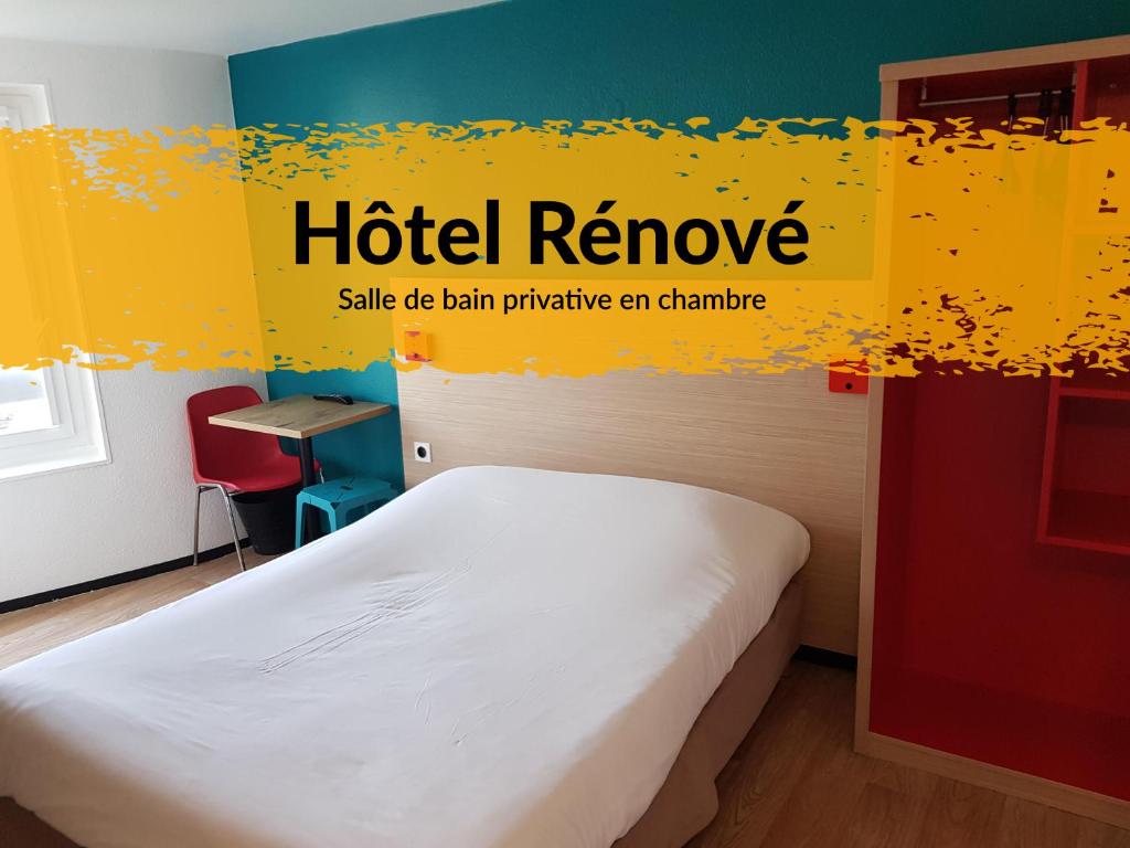 A bed or beds in a room at hotelF1 Longwy