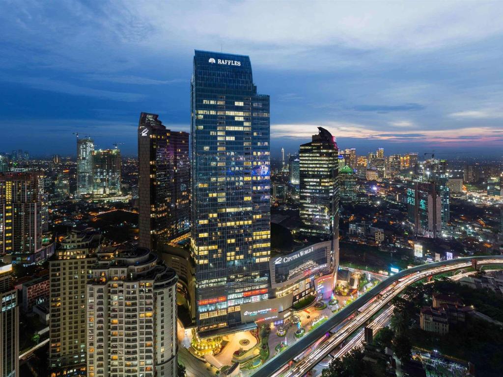 Uma visão geral de Jakarta ou uma vista da cidade tirada do hotel