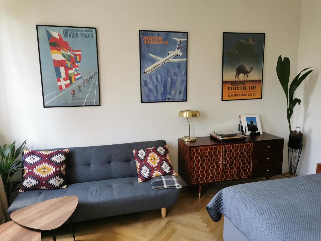 Зона вітальні в Apartament Podoficerski z sauną