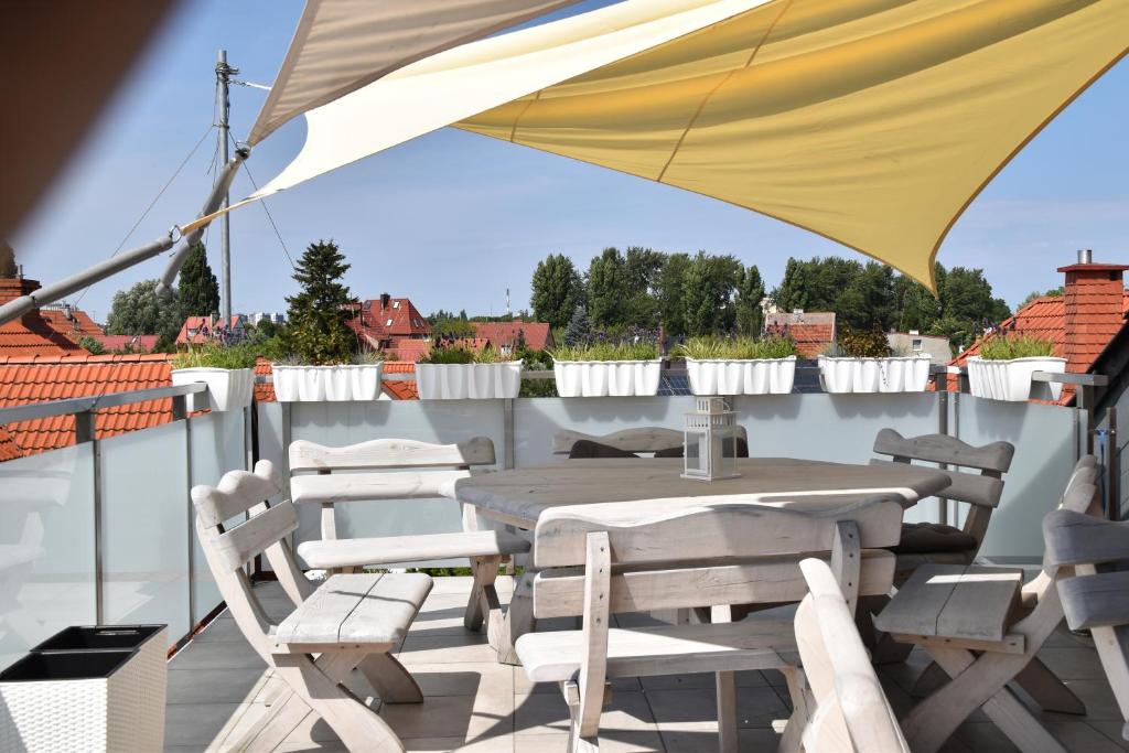 En balkon eller terrasse på Gdanziger Dom