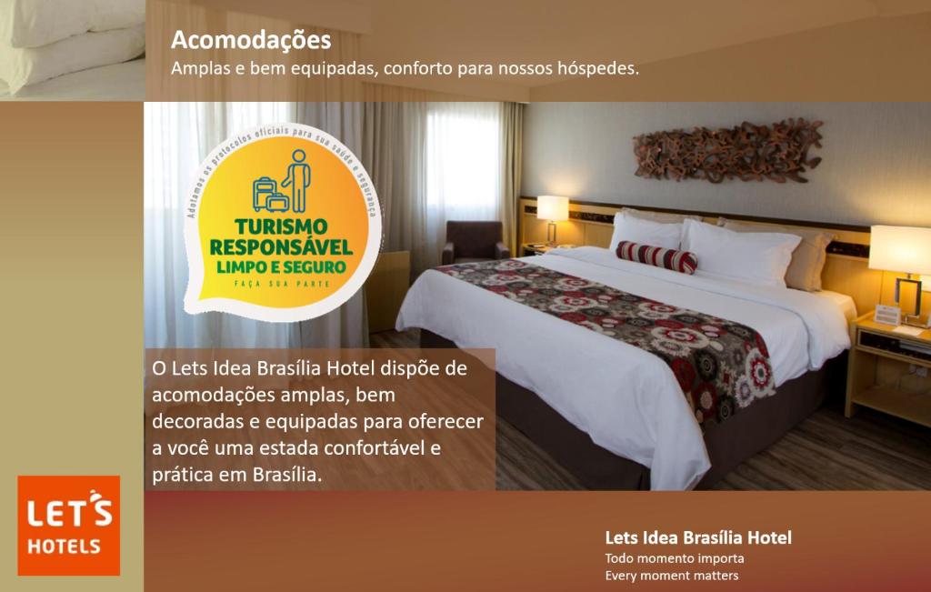 En eller flere senger på et rom på Lets Idea Brasília Hotel