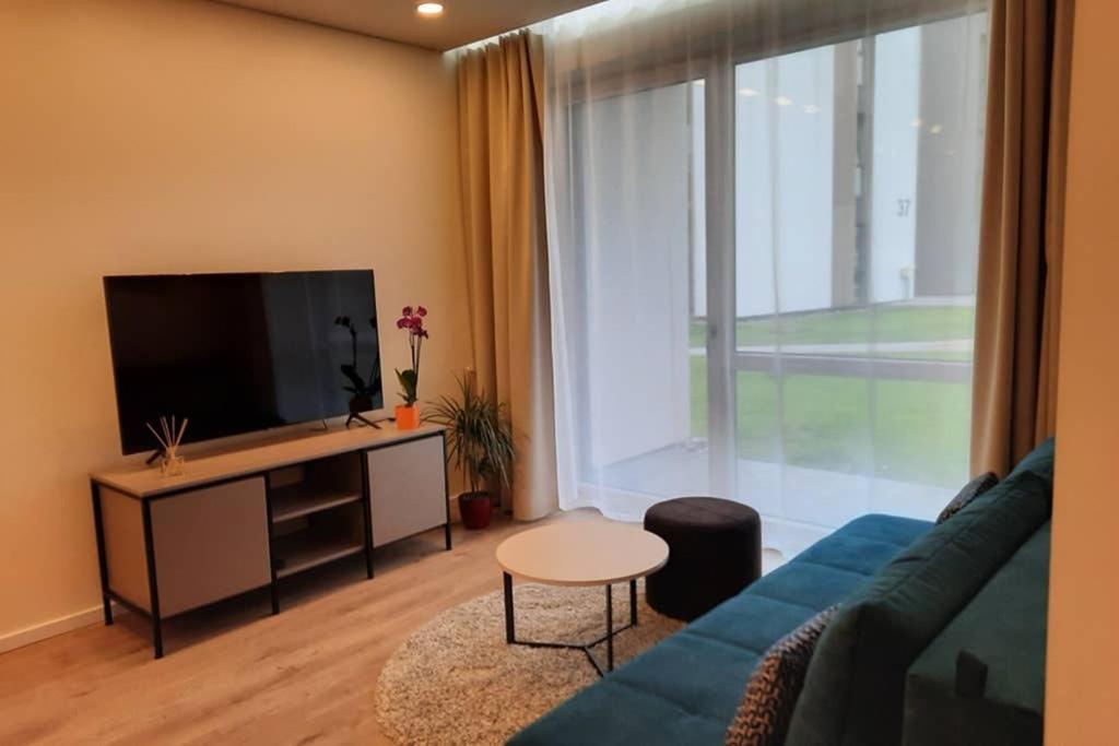 Apartamentai Giluzes Rivjera TV 또는 엔터테인먼트 센터