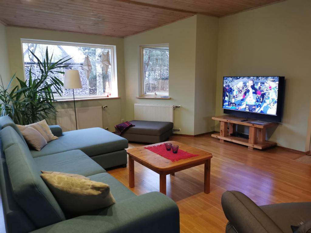 Uma TV ou centro de entretenimento em Kaare Guesthouse