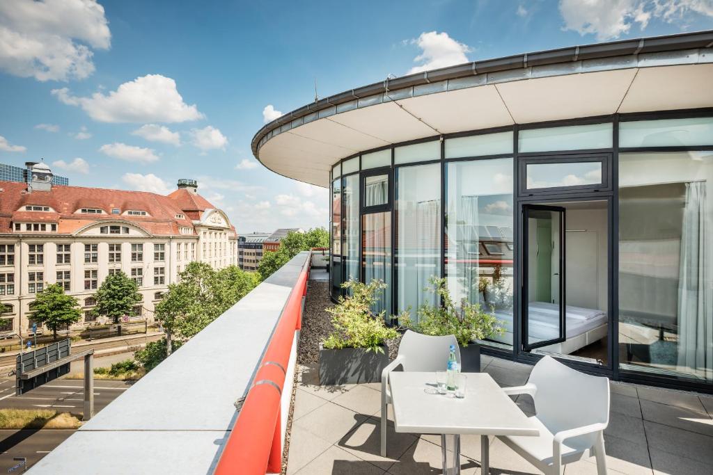 Uma varanda ou terraço em Art Hotel City Leipzig