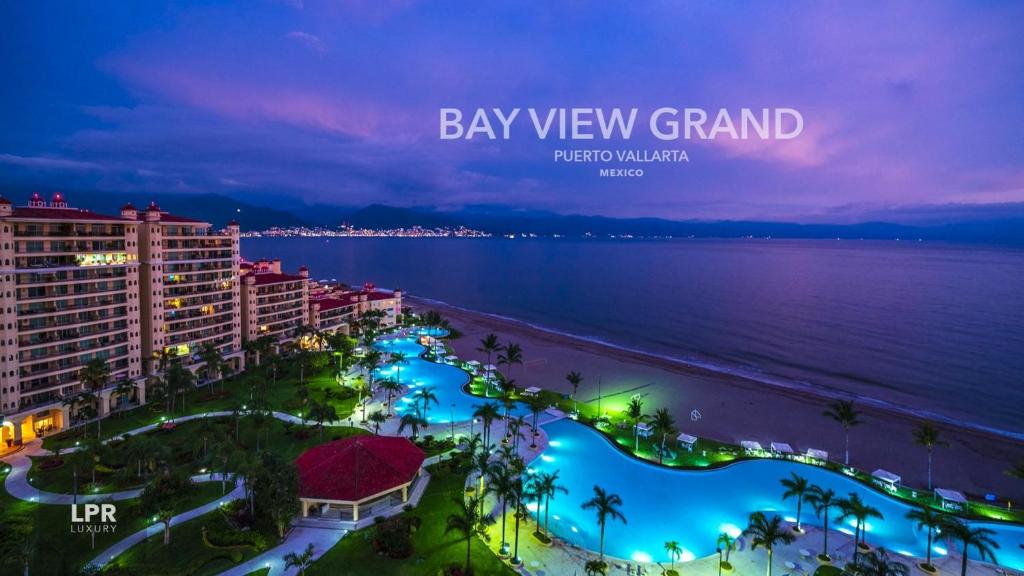 a view of the beach at the bayview grand resort at Paradise apartment, private beach condo Bay View Grand in Puerto Vallarta