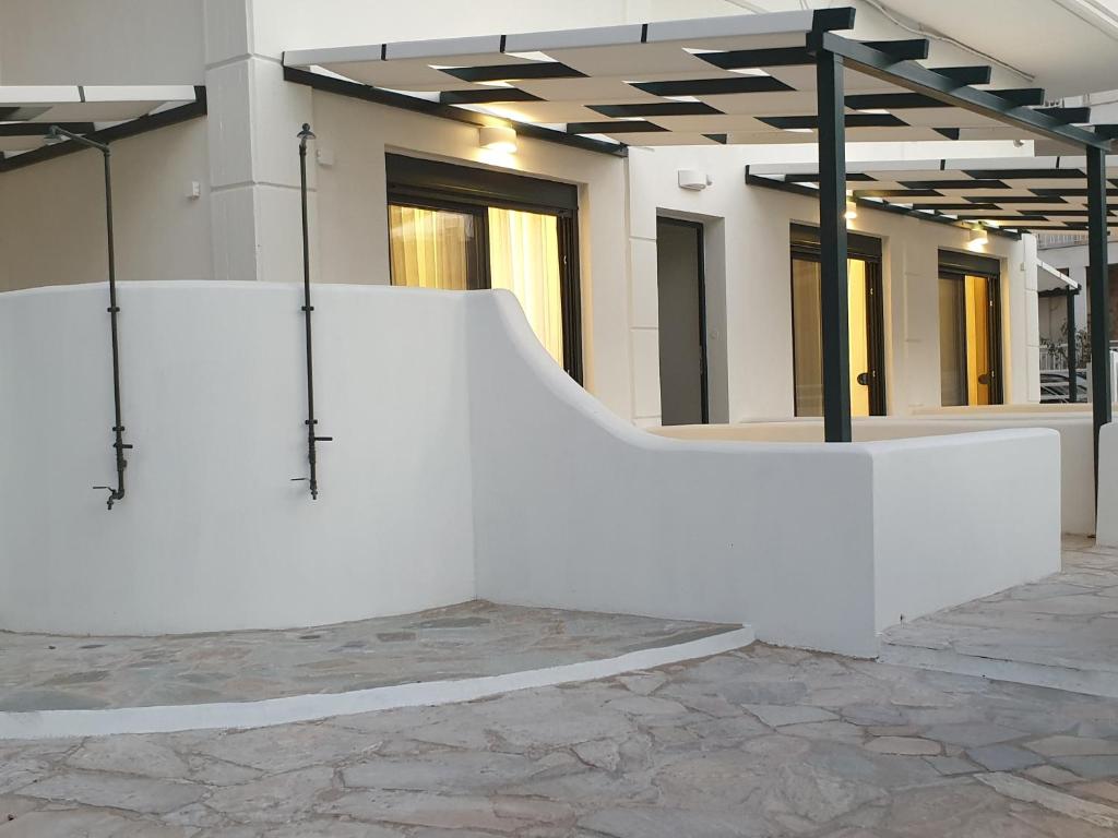 a white skateboard ramp in a building at Eantos Studios and Suites in Perea