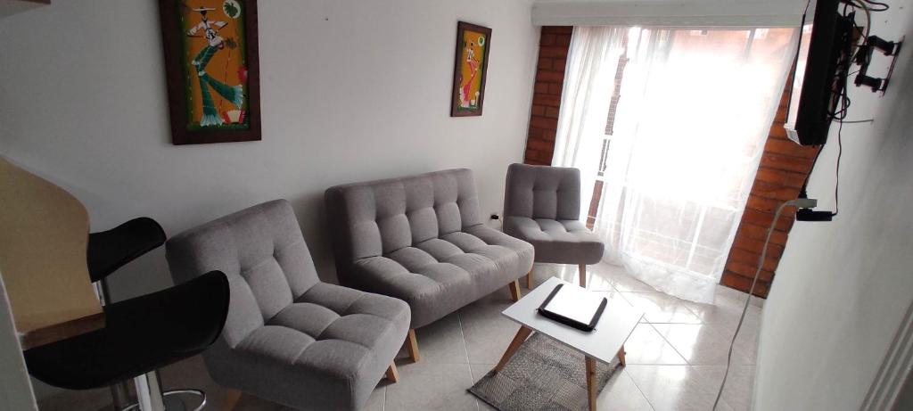 Istumisnurk majutusasutuses Hermoso Apartamento Ubicado en Zona Céntrica de Medellín