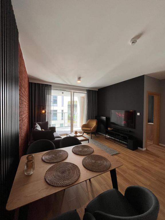 พื้นที่นั่งเล่นของ Apartamenty BRUNO i BIANCA w Symphony Modern Tower Gdynia 2 i 3 piętro