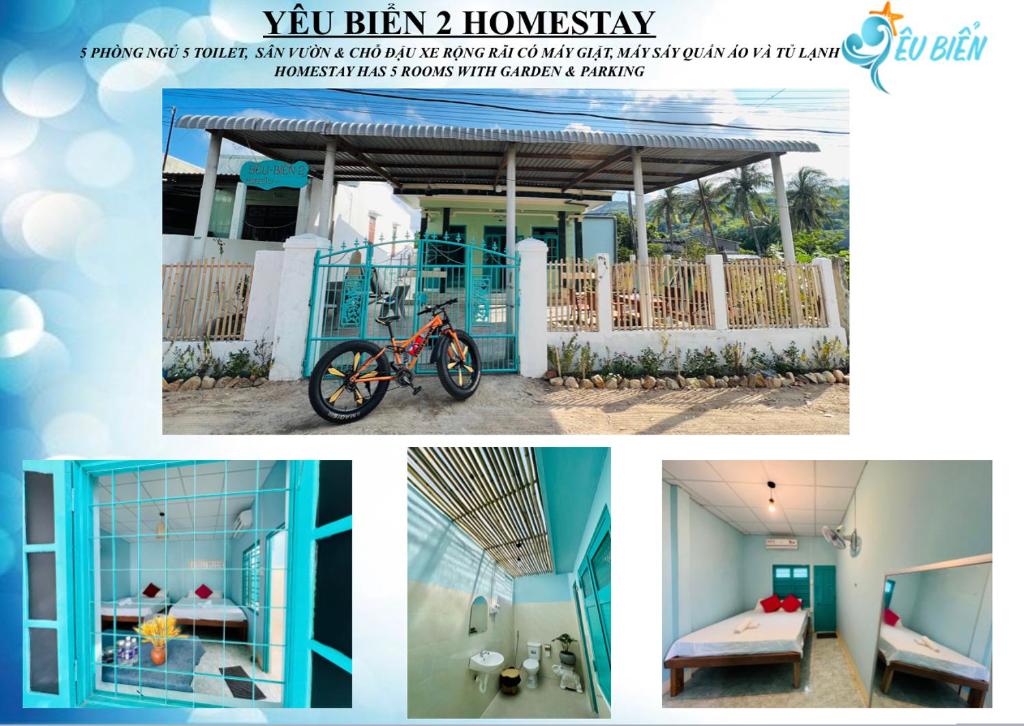 潘郎Yêu Biển homestay的一辆自行车房子的照片拼贴