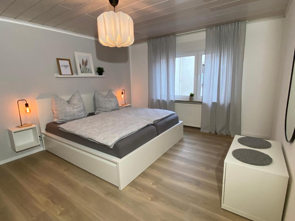 Ліжко або ліжка в номері Ferienwohnung Loreley Mittelrheintal