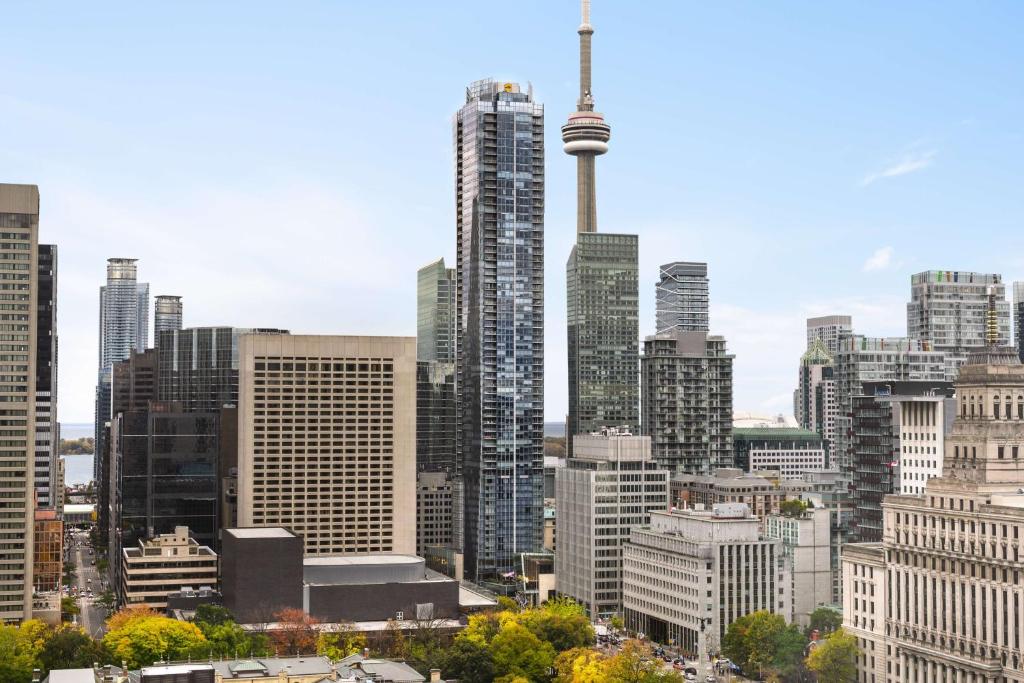 Uma visão geral de Toronto ou uma vista da cidade tirada do hotel