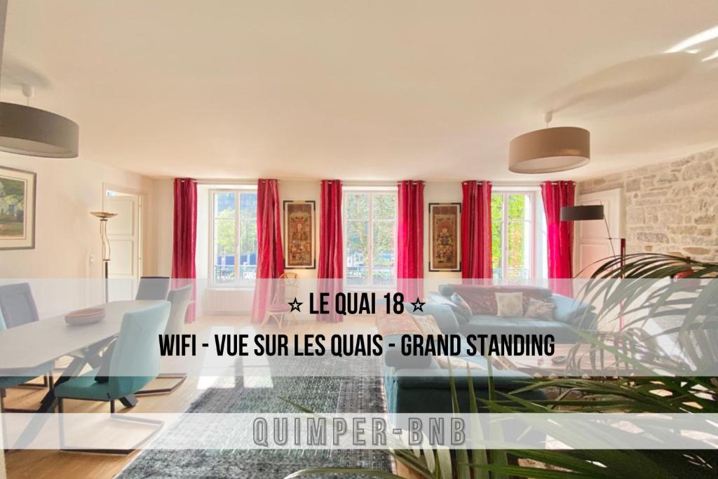 Зона вітальні в LE QUAI 18 - Luxe - Plein Centre - Vue dur les quais - Wifi - Parking