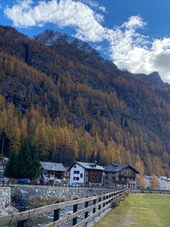 un pueblo frente a una montaña en B&B Gressoney, en Gressoney-la-Trinité