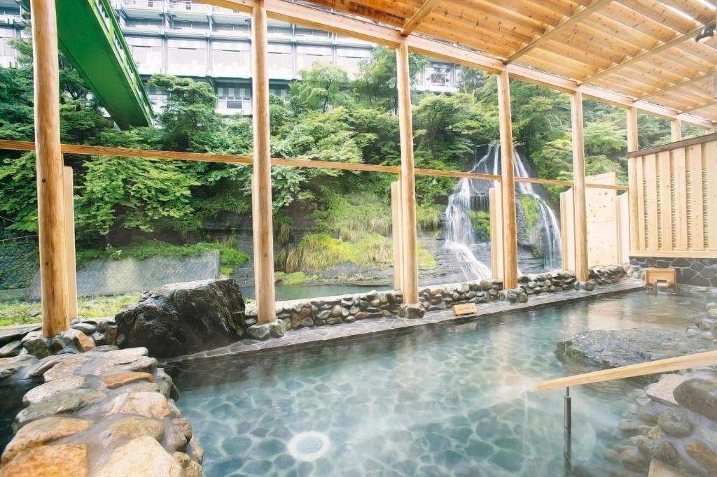 Bazen u ili blizu objekta Ooedo Onsen Monogatari Premium Hotel New Shiobara