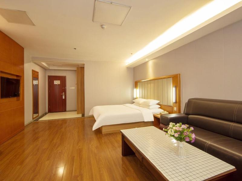 Deep Sleep Hotel Hangzhou Dajiang East Haide Xingang Center 객실 침대