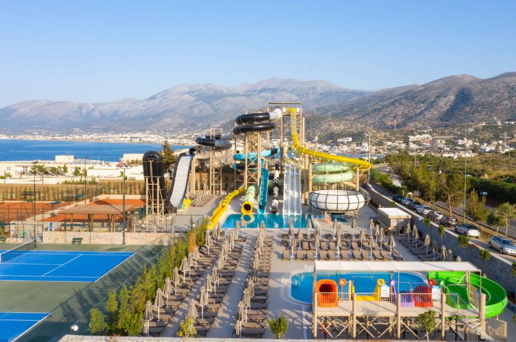 an empty water park with a roller coaster at Nana Golden Beach All Inclusive Resort & Spa in Hersonissos