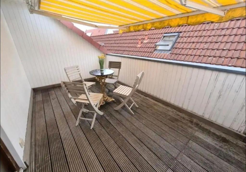 En balkon eller terrasse på Schwert Apartment Verden