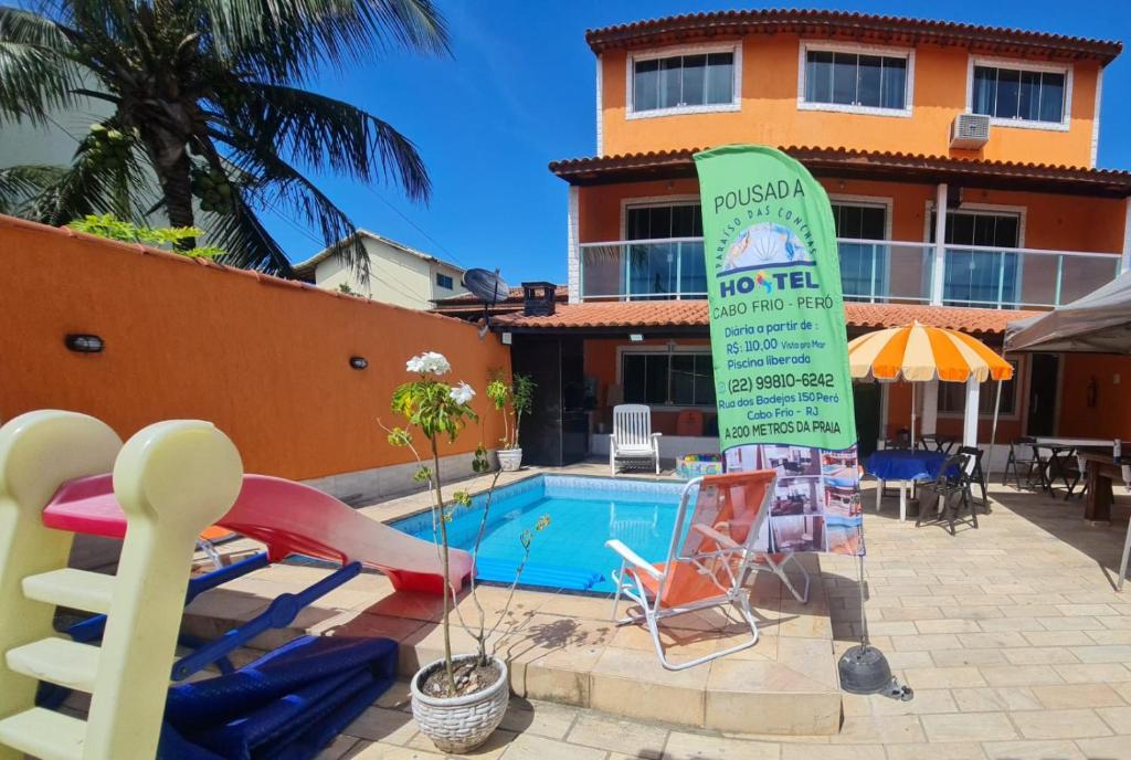 Hồ bơi trong/gần Pousada Paraíso das Conchas na praia do Peró Cabo Frio RJ