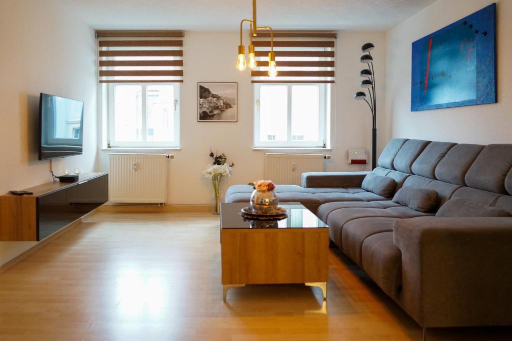 Posezení v ubytování 3-Raum City-Appartement Jena