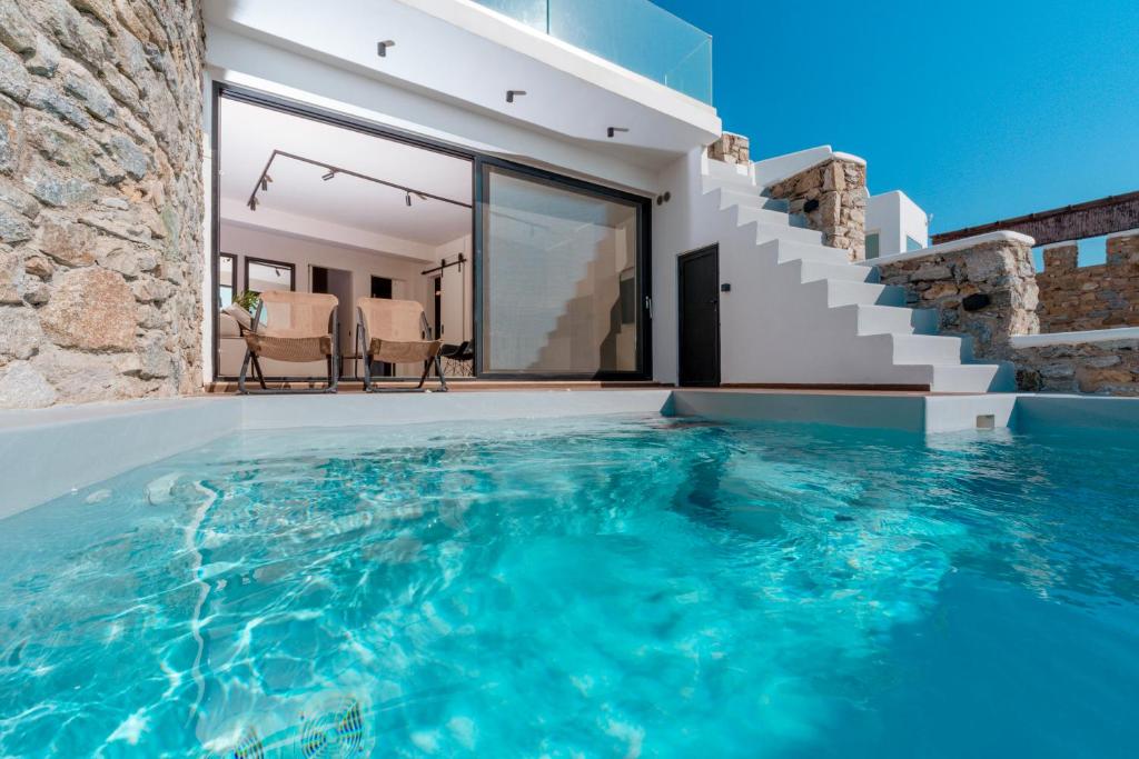 Swimmingpoolen hos eller tæt på Luxury House With Private Pool At Elia Beach(Mykonos)