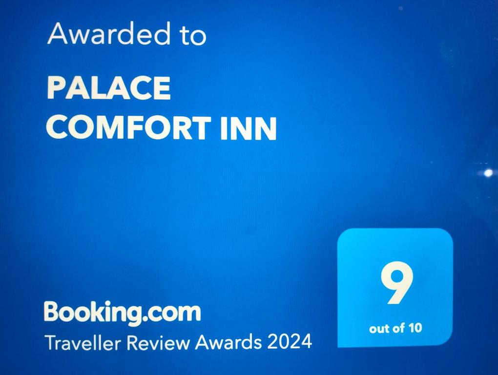 ein Screenshot eines Mobiltelefons mit dem Text, der dem Palace Comfort Inn übermittelt wurde in der Unterkunft PALACE COMFORT INN in Pisa