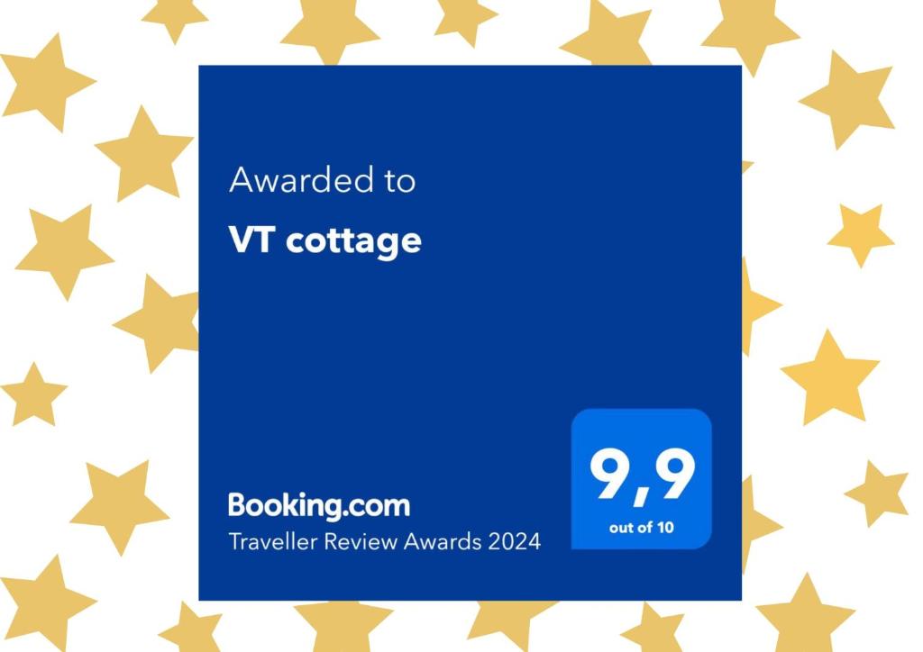 תעודה, פרס, שלט או מסמך אחר המוצג ב-VT cottage