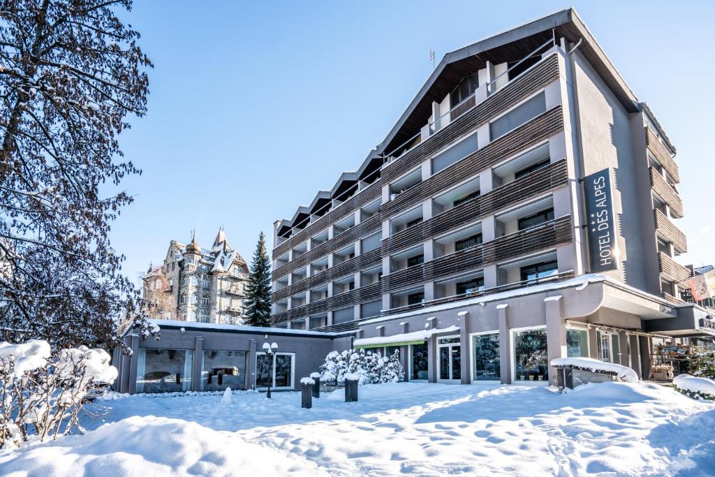 Studio im Hotel Des Alpes om vinteren