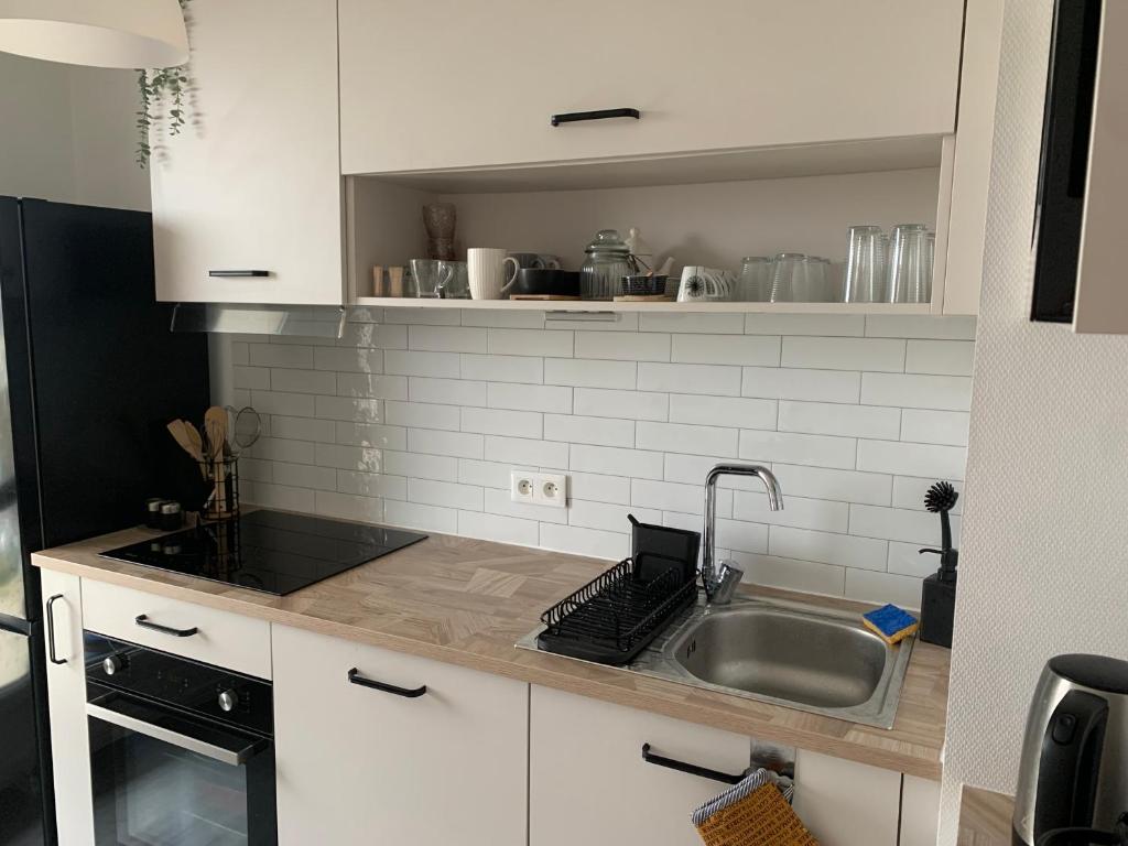 Virtuve vai virtuves zona naktsmītnē Appartement 50m2 Caen