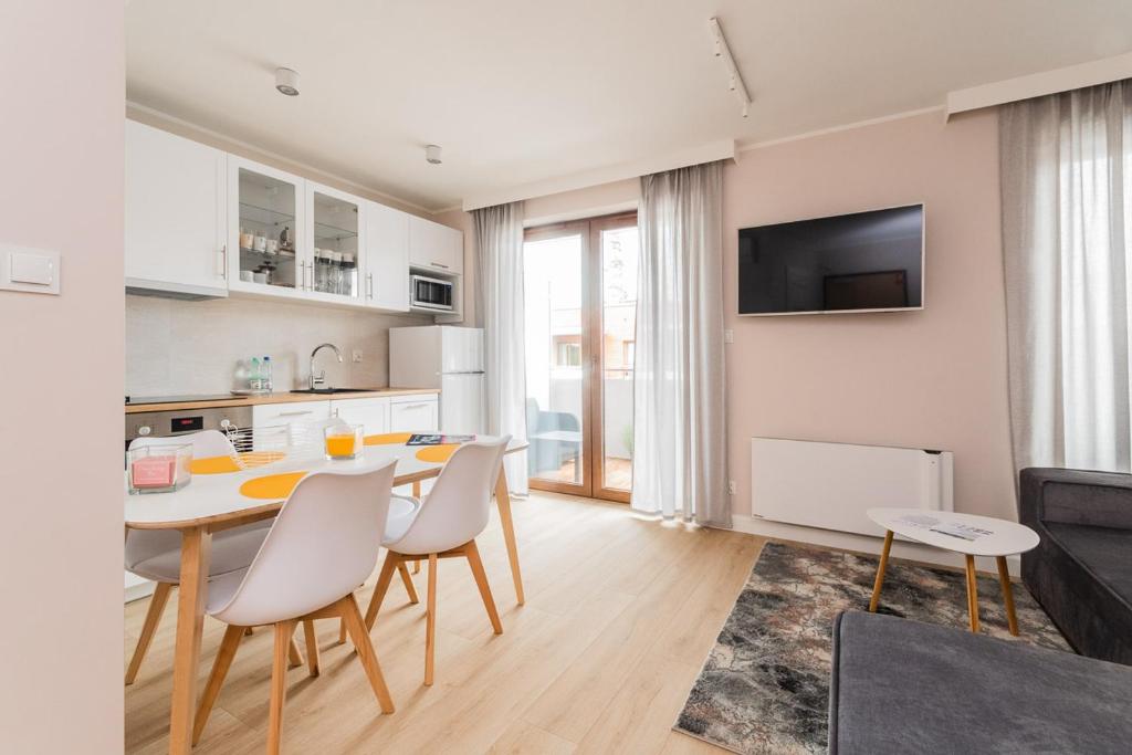 Кухня или мини-кухня в Apartament Stegna Mare 450m od plaży
