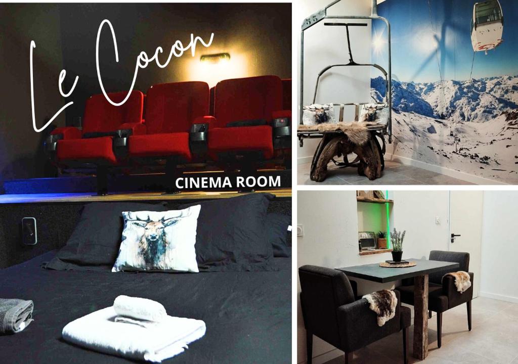 CINEMA ROOM L'Expérience unique montagnarde LE COCON 1km lac d'Annecy पर बैठने की जगह